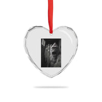 Funny Bigfoot Selfie Halloween Heart Crystal Glass Ornament Sasquatch Ghost Haunted House - Wonder Print Shop