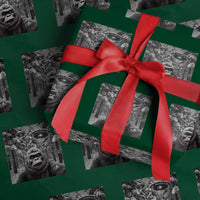 Funny Bigfoot Selfie Wrapping Paper Roll Sasquatch Alien UFO Christmas - Wonder Print Shop