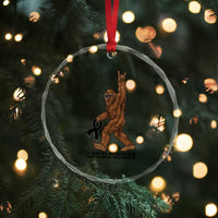 Funny Bigfoot Skin Cancer Support Crystal Glass Ornament In May We Wear Black