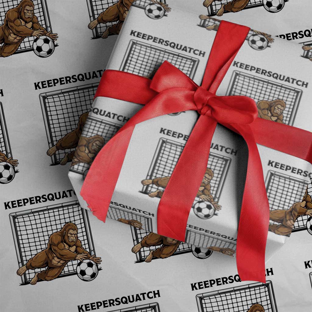 Funny Bigfoot Soccer Goalkeeper Wrapping Paper Roll Keepersquatch