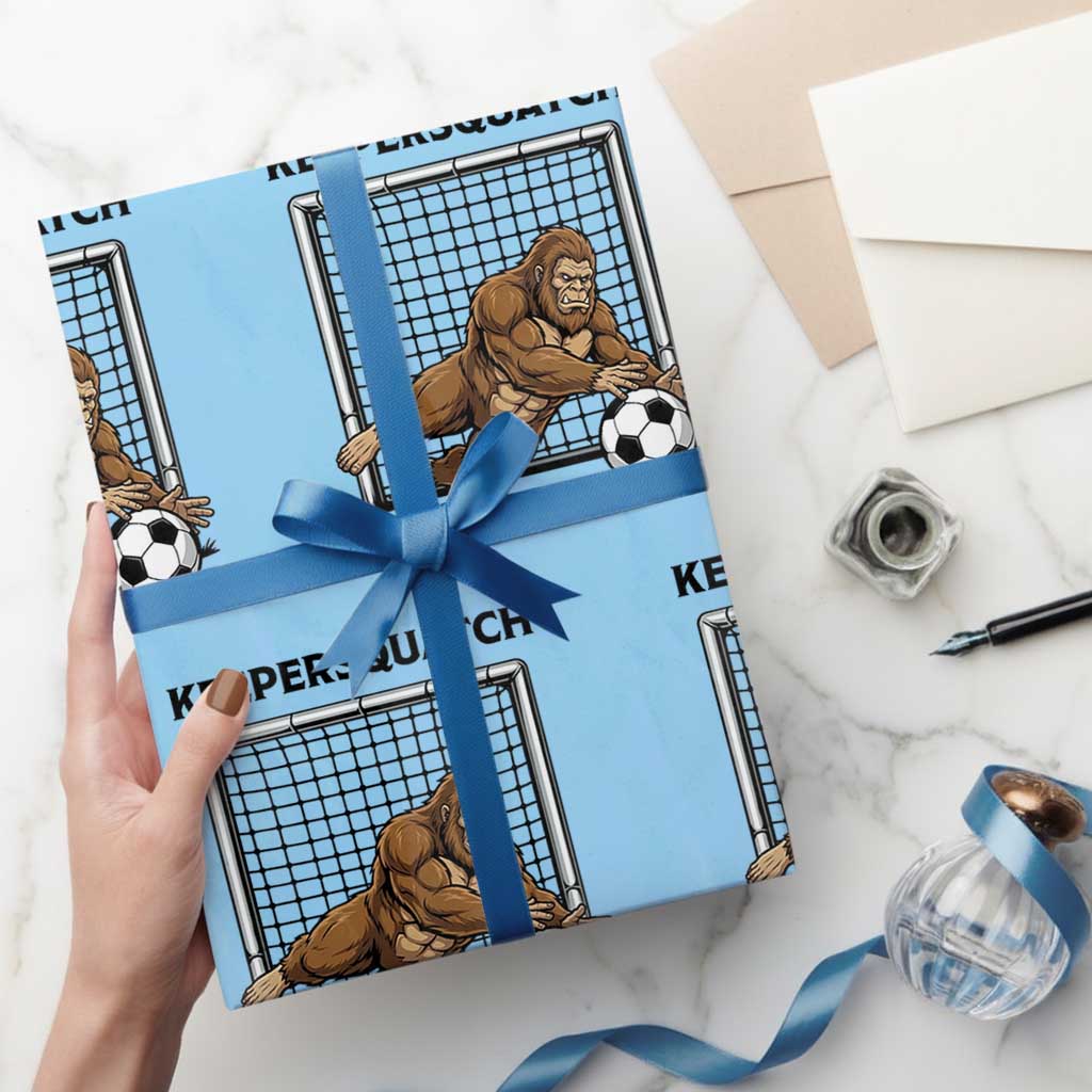 Funny Bigfoot Soccer Goalkeeper Wrapping Paper Roll Keepersquatch