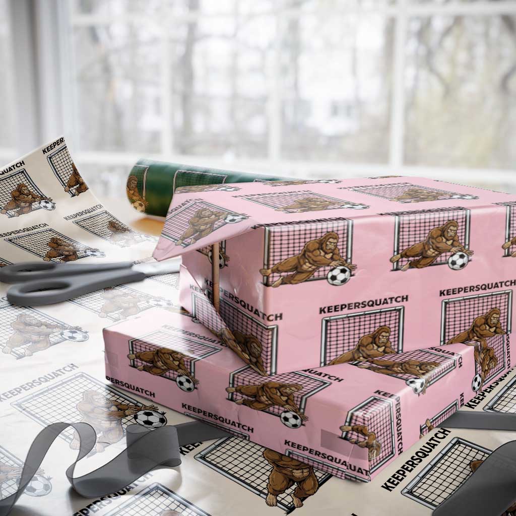 Funny Bigfoot Soccer Goalkeeper Wrapping Paper Roll Keepersquatch