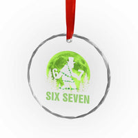 Funny Bigfoot St Patricks Day Crystal Glass Ornament Sasquatch Hiding Moon Forest Meme