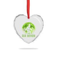 Funny Bigfoot St Patricks Day Heart Crystal Glass Ornament Sasquatch Hiding Moon Forest Meme