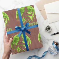 Funny Bigfoot St Patricks Day Wrapping Paper Roll Sasquatch Hiding Moon Forest Meme