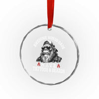 Funny Bigfoot Stepdad Crystal Glass Ornament Awesome Bonus Dads Have Tattoos And Beards