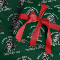 Funny Bigfoot Stepdad Wrapping Paper Roll Awesome Bonus Dads Have Tattoos And Beards