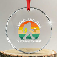 Funny Bigfoot Tennis Player Beer Lover Crystal Glass Ornament That Is Why I Am Here - Wonder Print Shop