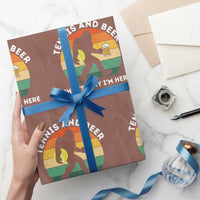 Funny Bigfoot Tennis Player Beer Lover Wrapping Paper Roll That Is Why I Am Here - Wonder Print Shop