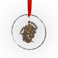 Funny Bigfoot Tennis Player Crystal Glass Ornament Folklore Cryptid Gift - Wonder Print Shop