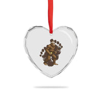 Funny Bigfoot Tennis Player Heart Crystal Glass Ornament Folklore Cryptid Gift - Wonder Print Shop