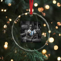 Funny Bigfoot Watching Soccer Crystal Glass Ornament Argentina Futbol Fan