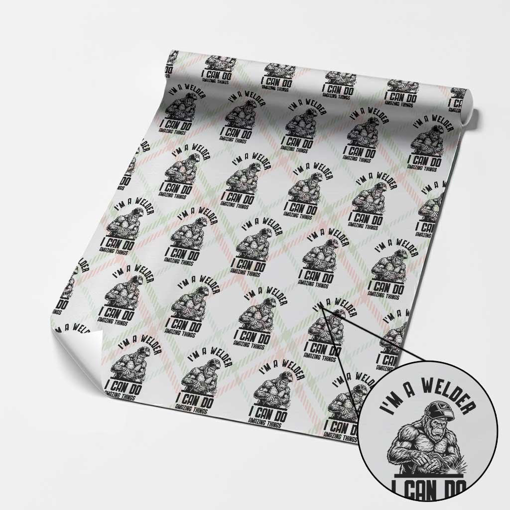 Funny Bigfoot Welder Wrapping Paper Roll I Can Do Amazing Things