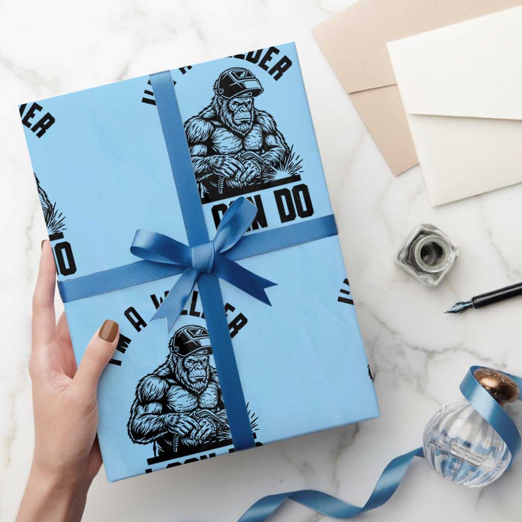 Funny Bigfoot Welder Wrapping Paper Roll I Can Do Amazing Things