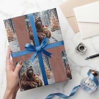 Funny Bigfoot With Cat Selfie Christmas Wrapping Paper Roll - Wonder Print Shop