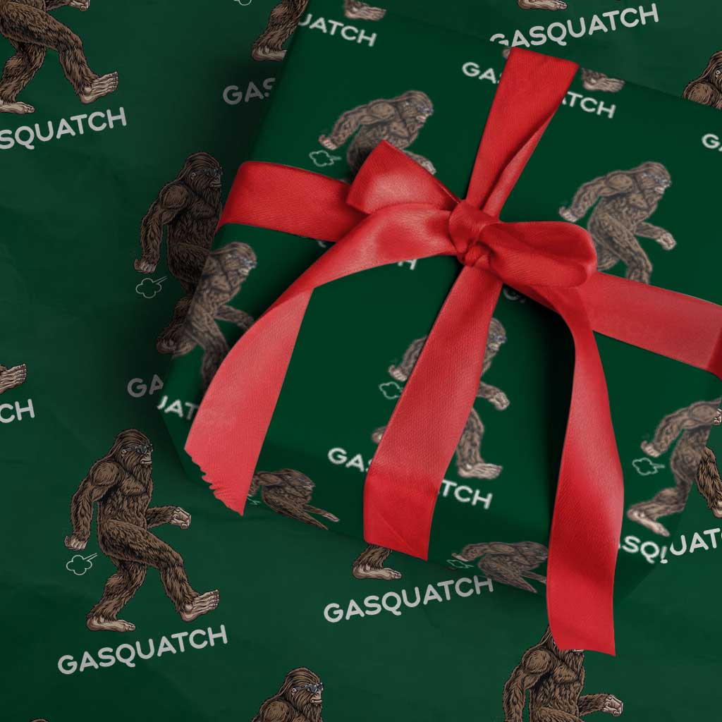 Funny Bigfoot Wrapping Paper Roll Gasquatch Gassy Sasquatch Fart Meme