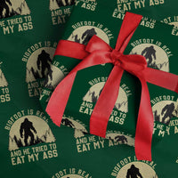 Funny Bigfoot Wrapping Paper Roll Sasquatch Big Foot Eat My Ass Vintage Cryptid Meme - Wonder Print Shop