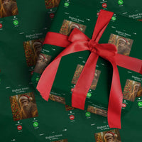 Funny Bigfoot Xmas Wrapping Paper Roll Sasquatch Video Call Meme - Wonder Print Shop