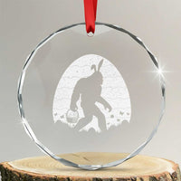 Funny Bigfot Easter Crystal Glass Ornament Sasquatch Rabbit Night Stroll Moon Egg