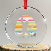 Funny Bigfot Easter Crystal Glass Ornament Sasquatch Rock On Rabbit