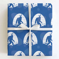Funny Bigfot Easter Wrapping Paper Roll Sasquatch Rabbit Night Stroll Moon Egg