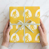 Funny Bigfot Easter Wrapping Paper Roll Sasquatch Rabbit Night Stroll Moon Egg