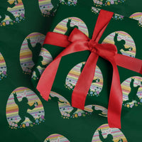Funny Bigfot Easter Wrapping Paper Roll Sasquatch Rock On Rabbit