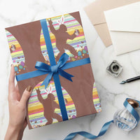 Funny Bigfot Easter Wrapping Paper Roll Sasquatch Rock On Rabbit