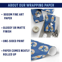 Funny Bigfot Easter Wrapping Paper Roll Sasquatch Rock On Rabbit
