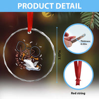 Funny Bike Crash Cycling Goose Lover Crystal Glass Ornament Is My Bike OK