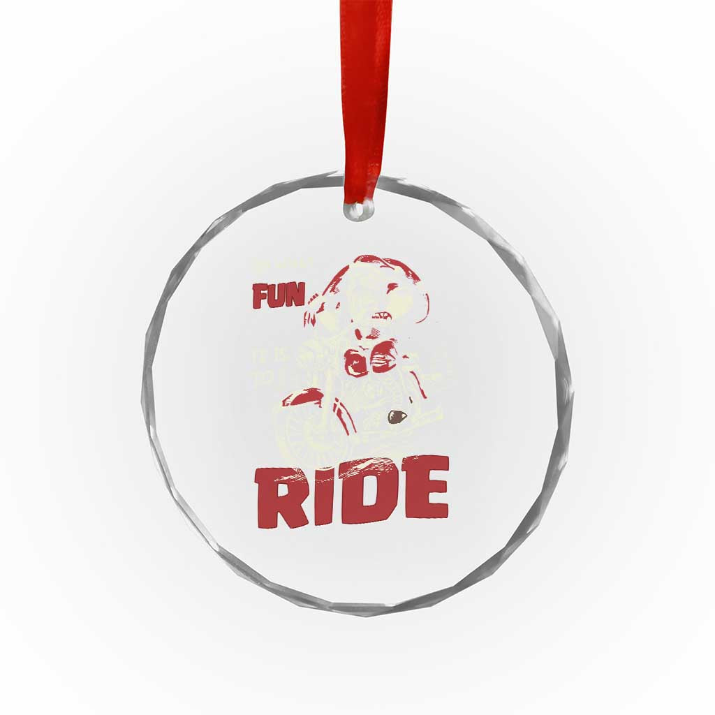 Funny Biker Crystal Glass Ornament Oh What Fun It Is To Ride Santa Riding On A Motorcycle TS10