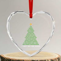 Funny Binary Xmas Tree Heart Crystal Glass Ornament HAPPY NEW YEAR 11111101001 - Wonder Print Shop