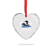 Funny Birding Heart Crystal Glass Ornament Loon Bird Watching - Wonder Print Shop