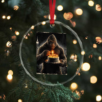 Funny Birthday Bigfoot Crystal Glass Ornament Sasquatsch Bday Party Vintage Graphic Japanese Art