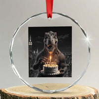 Funny Birthday Dinosaur Crystal Glass Ornament Prehistoric Party Celebration