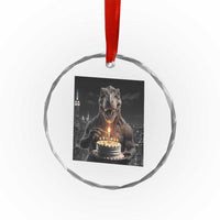 Funny Birthday Dinosaur Crystal Glass Ornament Prehistoric Party Celebration