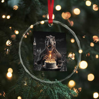 Funny Birthday Dinosaur Crystal Glass Ornament Prehistoric Party Celebration