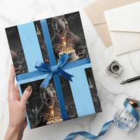 Funny Birthday Dinosaur Wrapping Paper Roll Prehistoric Party Celebration