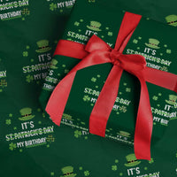 Funny Birthday St Patricks Day Wrapping Paper Roll Funny Shamrock Born Lucky Irish Bday