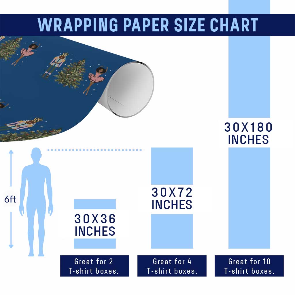 Funny Black Ballerina Nutcracker African American Christmas Wrapping Paper Roll - Wonder Print Shop