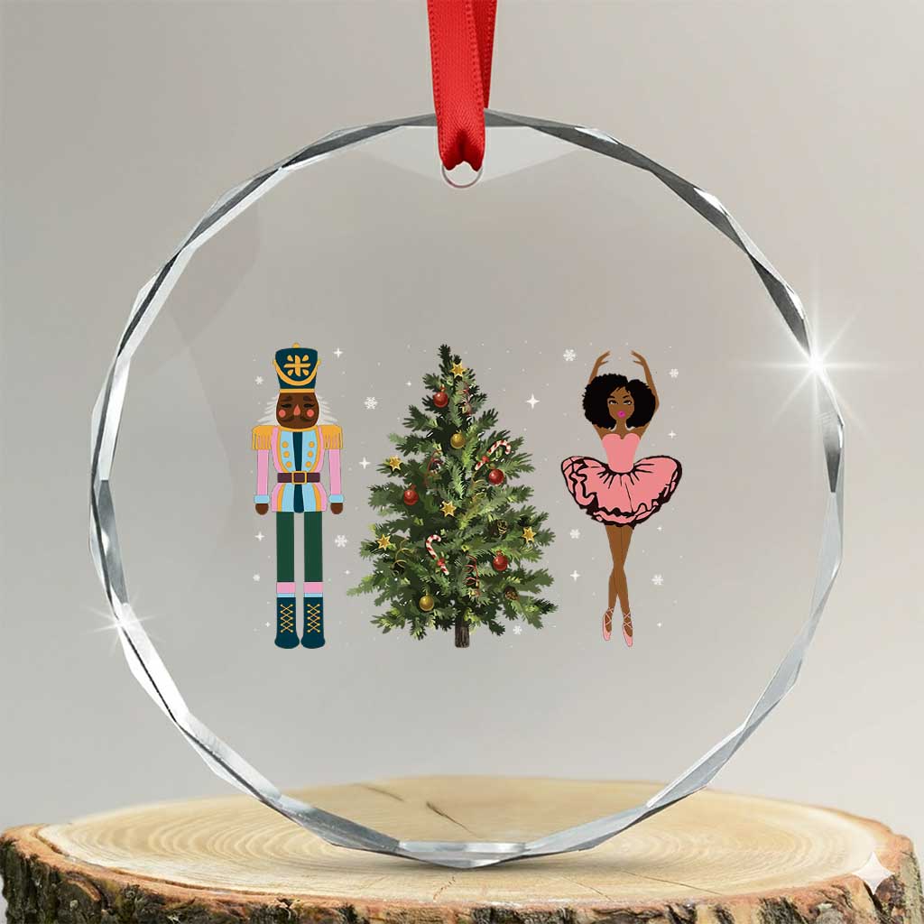 Funny Black Ballerina Nutcracker African American Xmas Crystal Glass Ornament - Wonder Print Shop