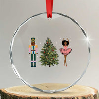 Funny Black Ballerina Nutcracker African American Xmas Crystal Glass Ornament TS11