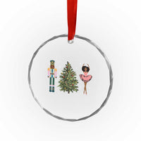 Funny Black Ballerina Nutcracker African American Xmas Crystal Glass Ornament TS11