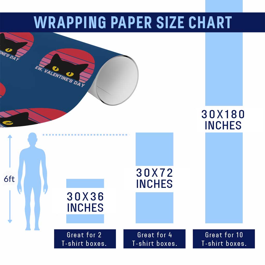 Funny Black Cat Anti Valentine Meme Wrapping Paper Roll - Wonder Print Shop