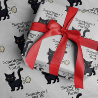 Funny Black Cat Bathroom Humor Wrapping Paper Roll Sometimes I Just Be Fartin
