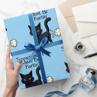 Funny Black Cat Bathroom Humor Wrapping Paper Roll Sometimes I Just Be Fartin