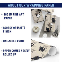 Funny Black Cat Bathroom Humor Wrapping Paper Roll Sometimes I Just Be Fartin
