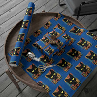 Funny Black Cat Bruh Meme Wrapping Paper Roll Funny Black Cat - Wonder Print Shop