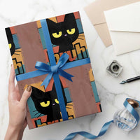 Funny Black Cat Bruh Meme Wrapping Paper Roll Funny Black Cat - Wonder Print Shop