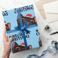 Funny Black Cat Christmas Wrapping Paper Roll Cute Kitty Xmas - Wonder Print Shop